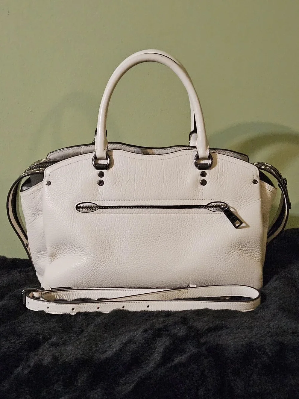 Coach Drew Satchel With Snakeskin TrIm MSRP $450
