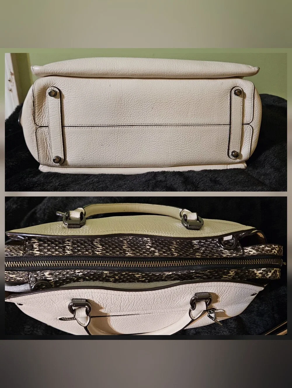 Coach Drew Satchel With Snakeskin TrIm MSRP $450