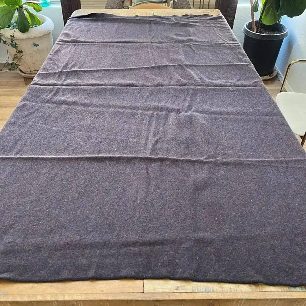 Wool Blanket Dark Purple 62 x 75
