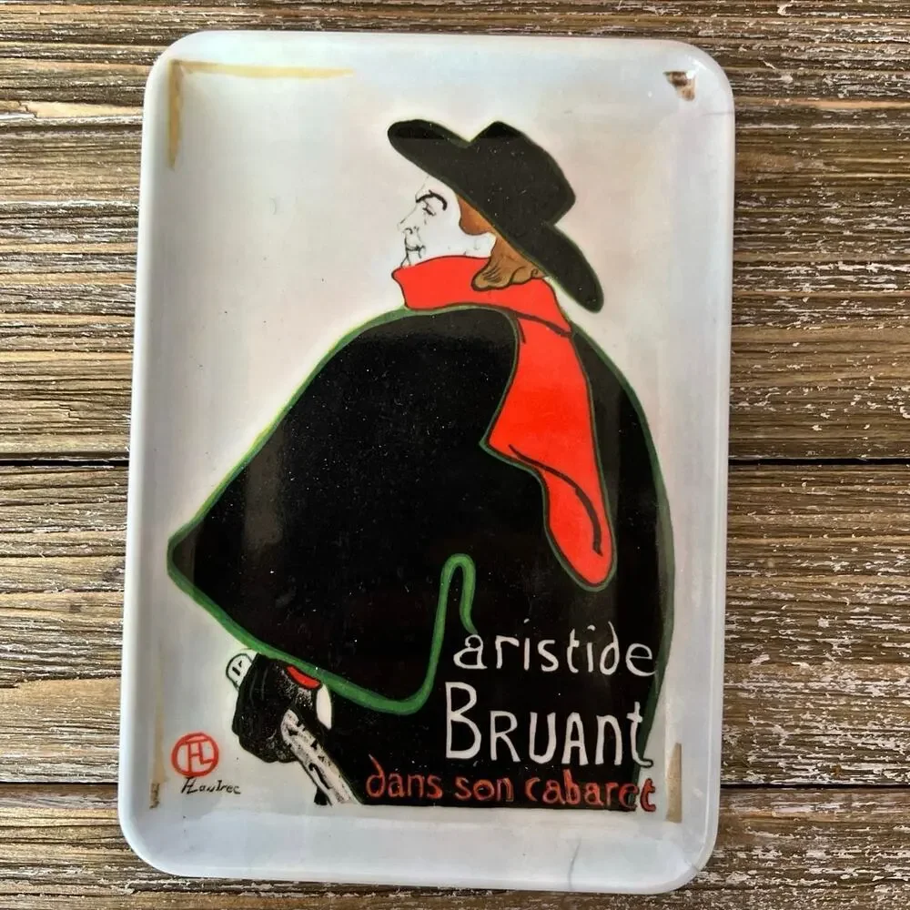 Vintage Aristide Bruant dans son cabaret‎ Tray Boho Made in Italy 6” Long