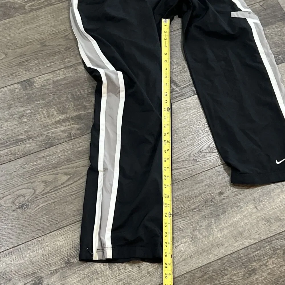 Vintage Y2K Nike Gray Tag Black Gray White Lined Track Pants - Youth XL 18-20