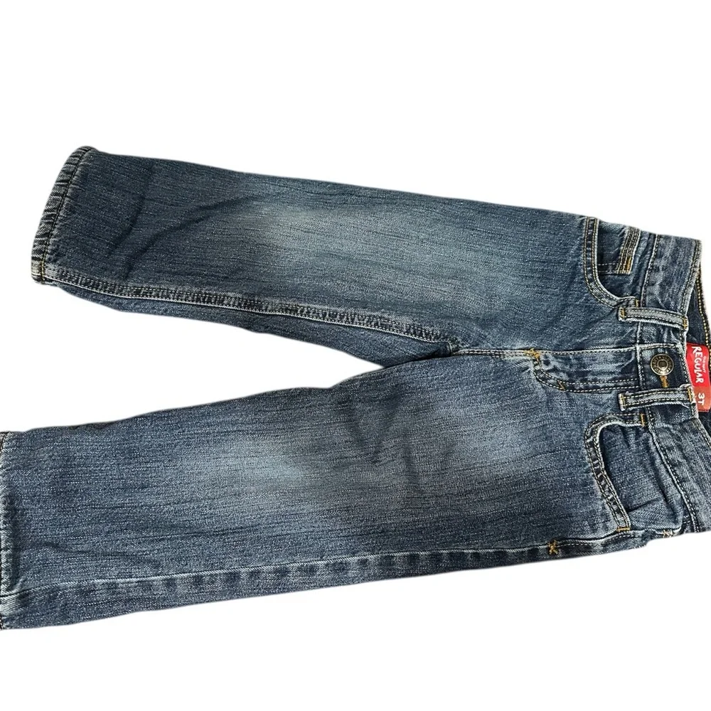 Old Navy Toddler Boys 3T Regular Fleece Lined Cold Weather Jeans Blue Red
