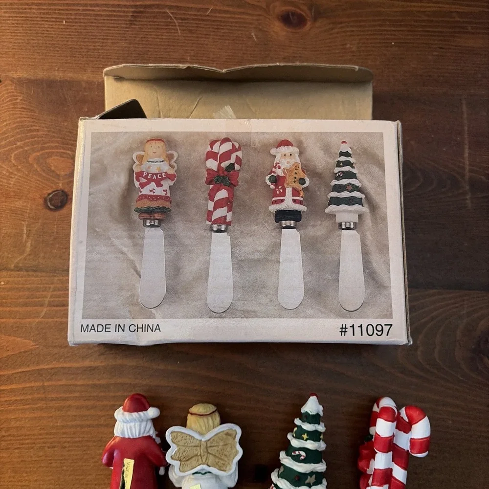 Holiday Christmas Spreaders Cheese Butter Set 4‎ Unbranded 11097 Original Box