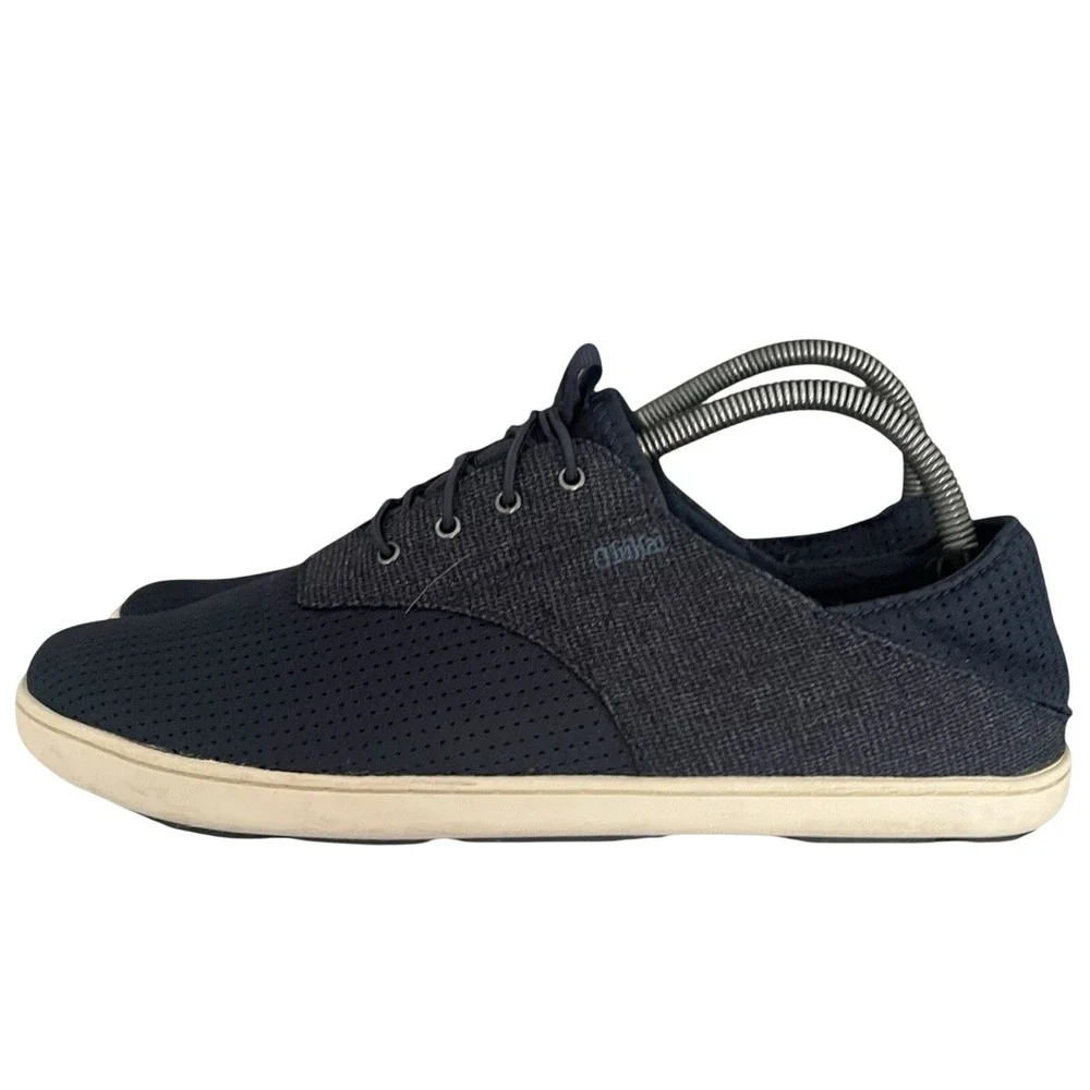 OluKai Nohea Moku Mens 9 Night Navy Blue Mesh Boat Shoes Sneakers‎ 10283-6H6H