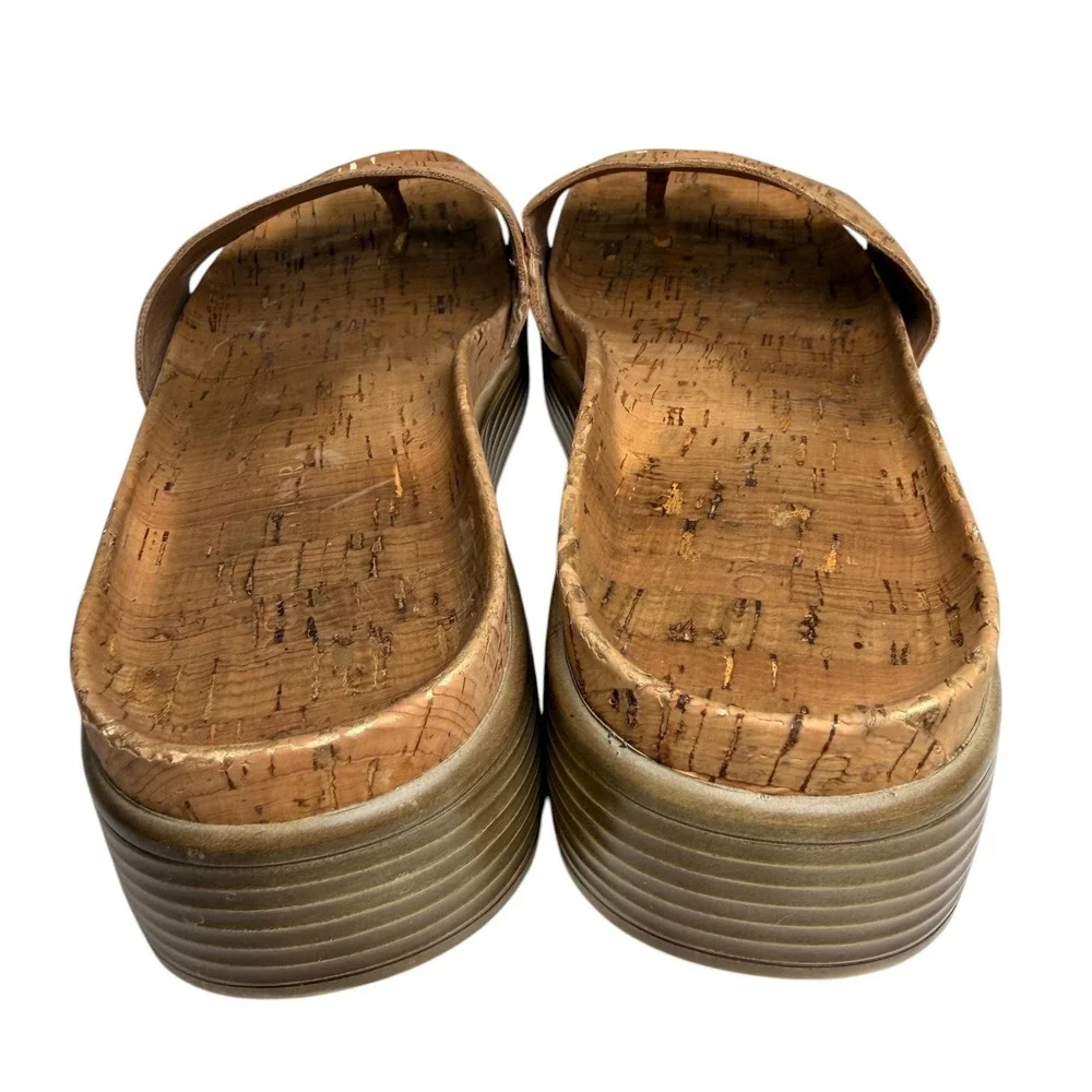 Donald J‎ Pliner Fiji Cork Gold Platform Slide Sandals 8.5