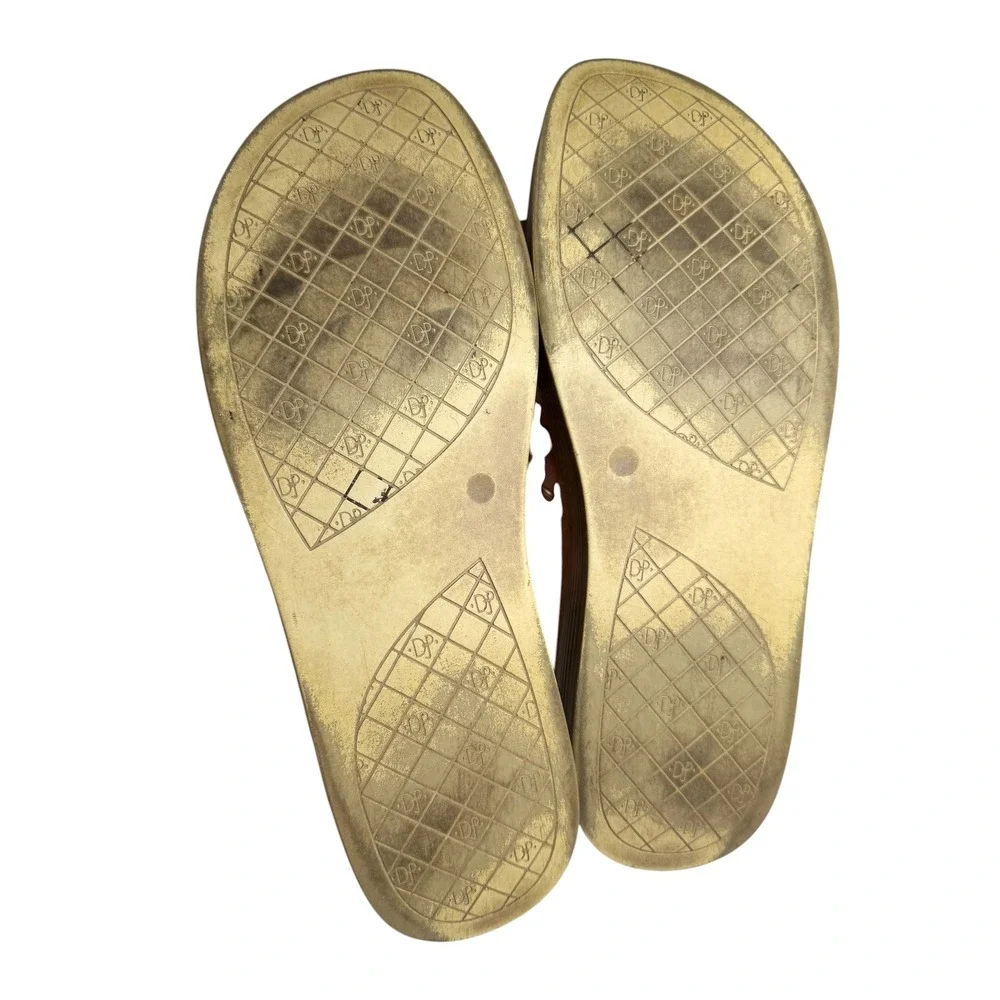 Donald J‎ Pliner Fiji Cork Gold Platform Slide Sandals 8.5
