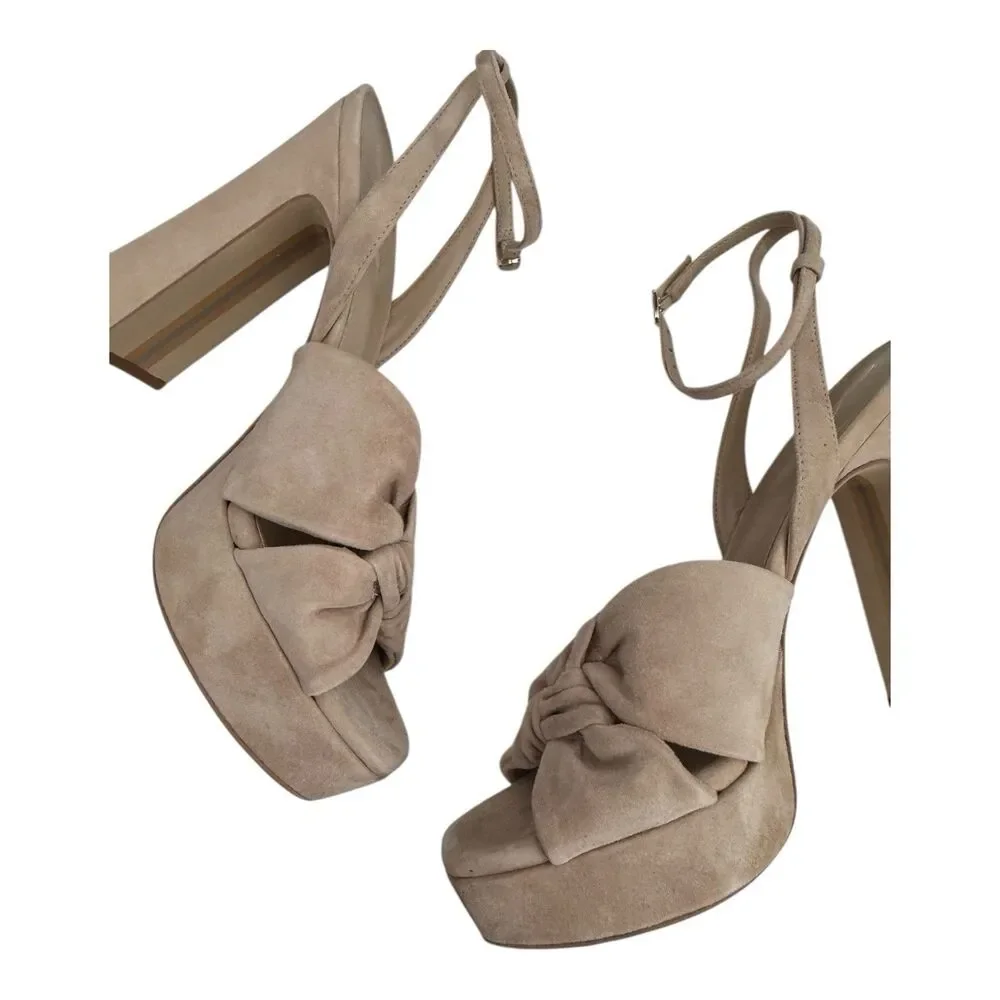 Sam‎ Edelman Women's 10.5M Kristen Platform Heel Cappuccino Suede $180