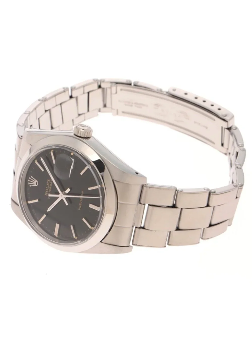Rolex Oyster Date 34 Precision Cal Watch Stainless Steel Tritium Black Dial