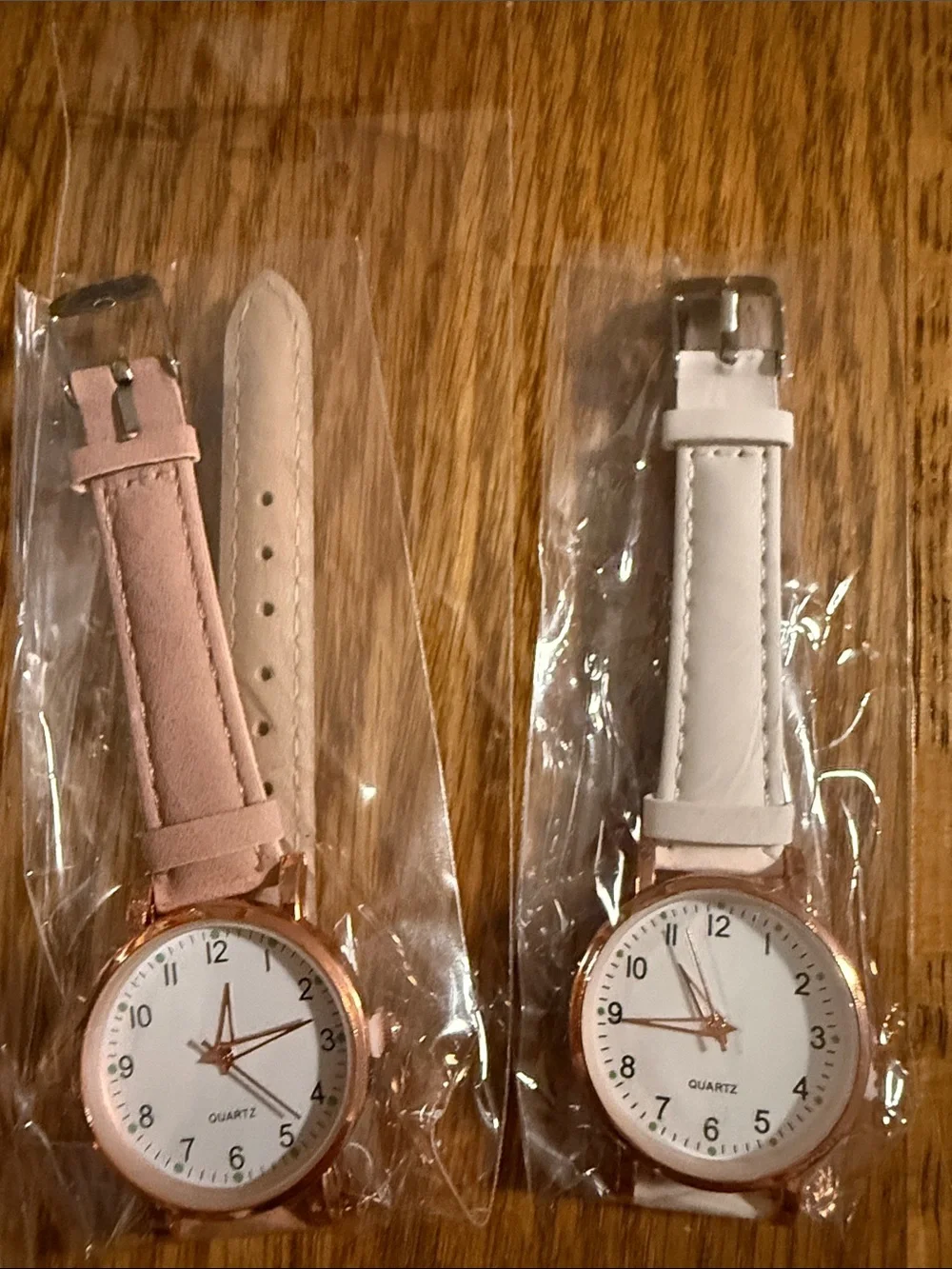 Classic Leather Strap Men's Watch - Black, Pink, White