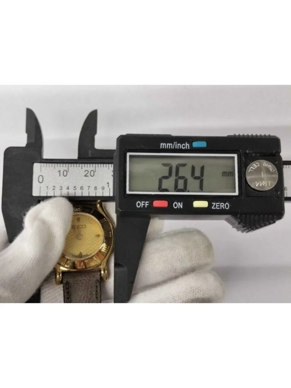 Gucci Watch Gold Brown Stainless Steel Leather