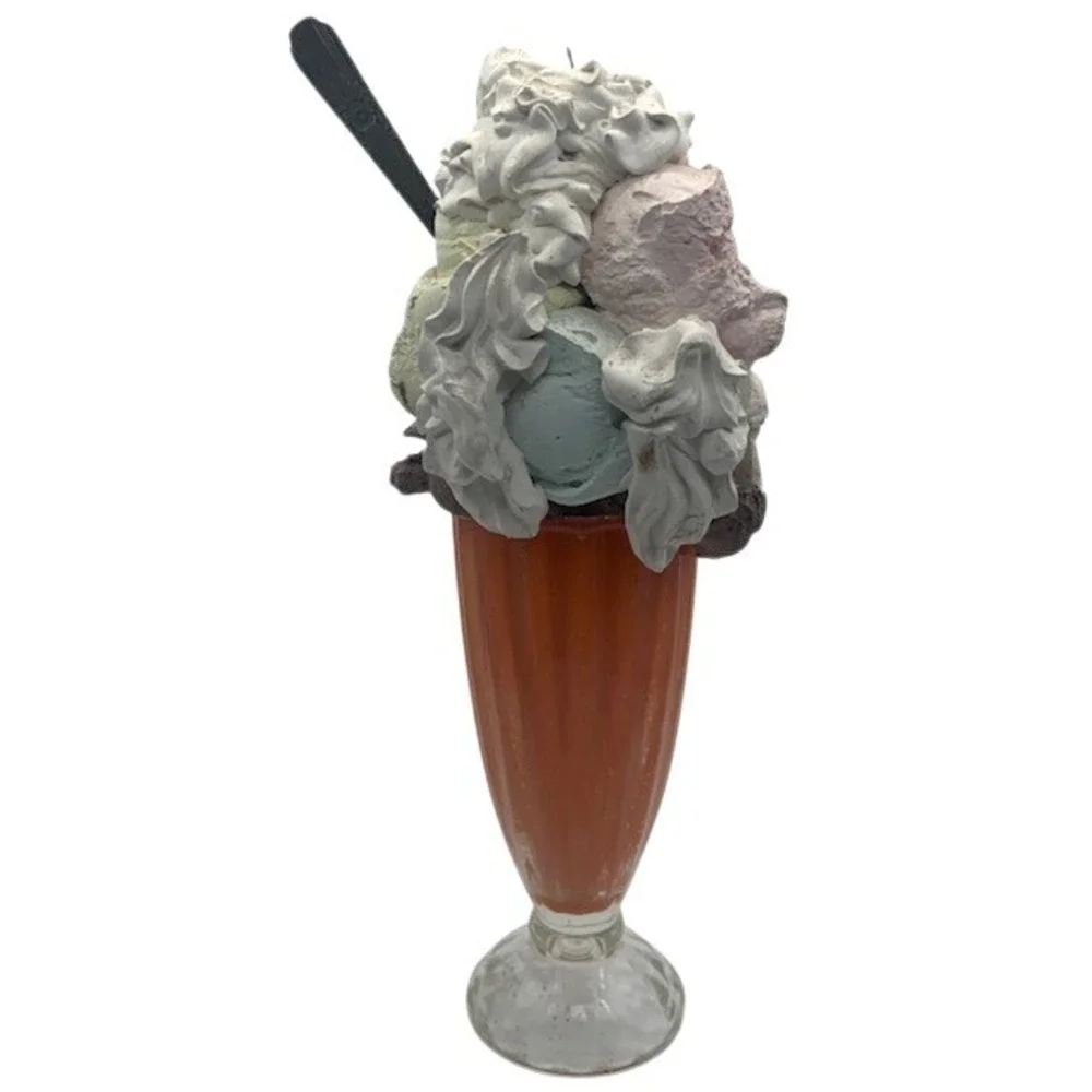 Faux Ice Cream Sundae Candle Holder 12.5
