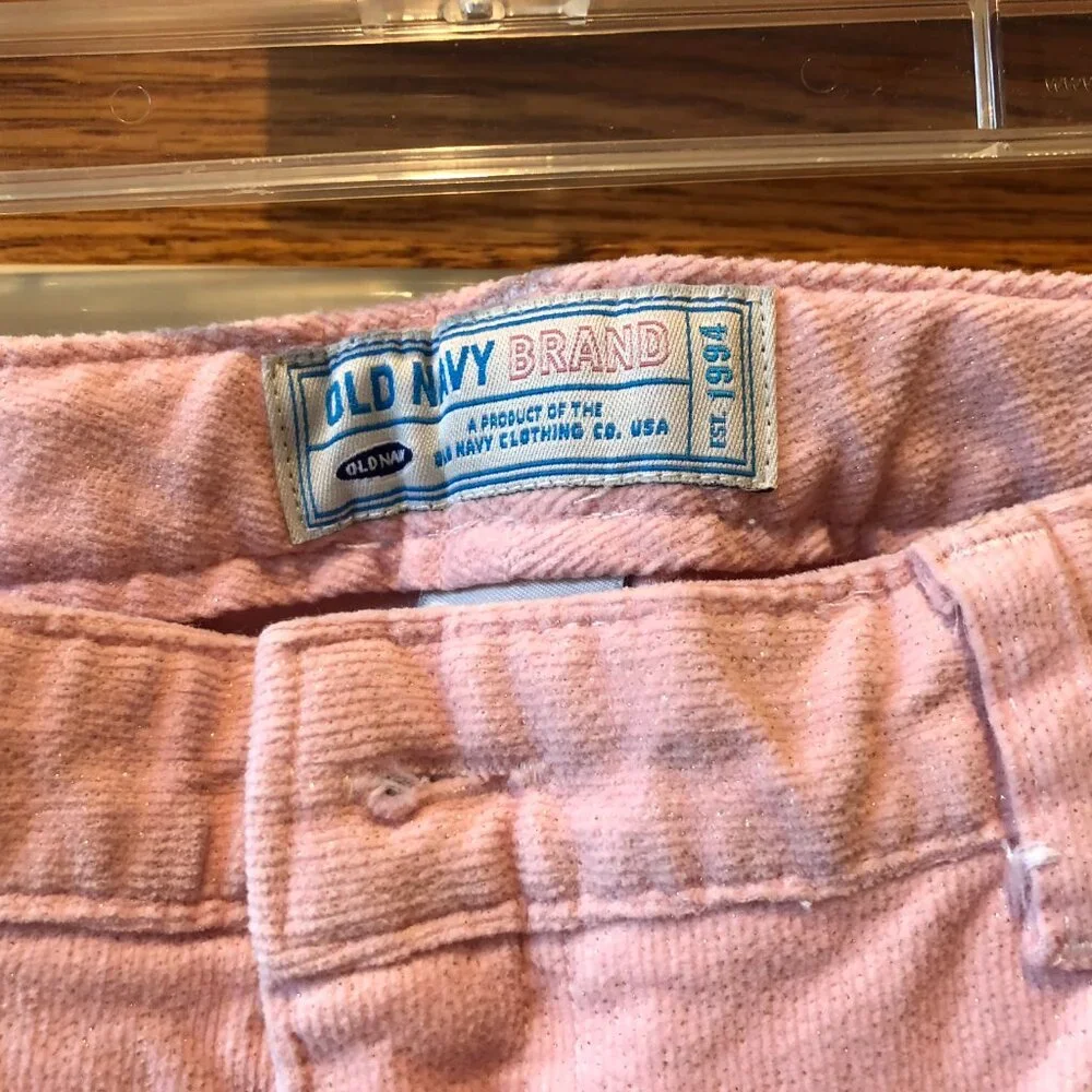 Old Navy Girl's Corduroy Pants Pink Sparkle 14