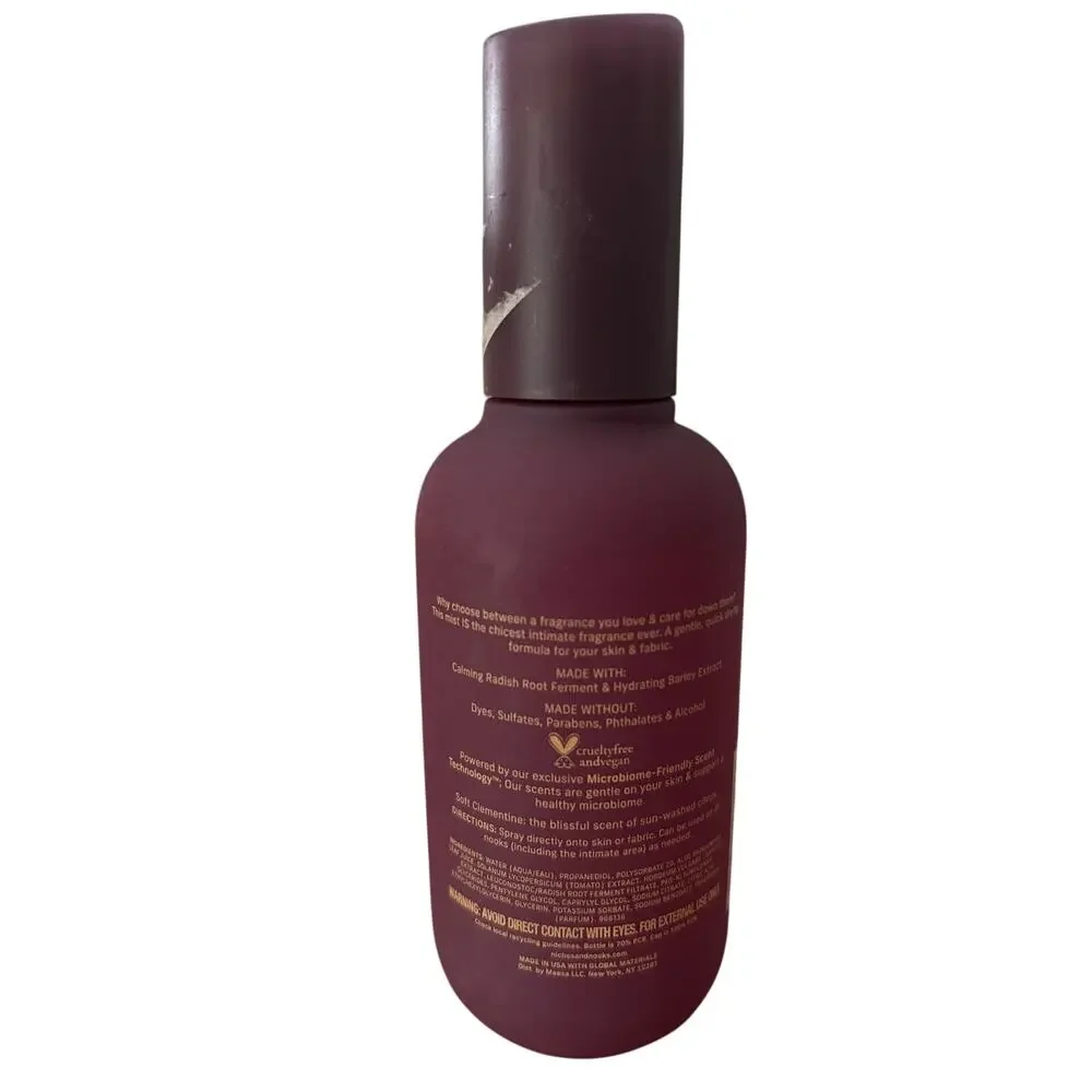 New Niches & Nooks Body Fabric Fragrance Mist Spray Feminine Hygiene Clementine