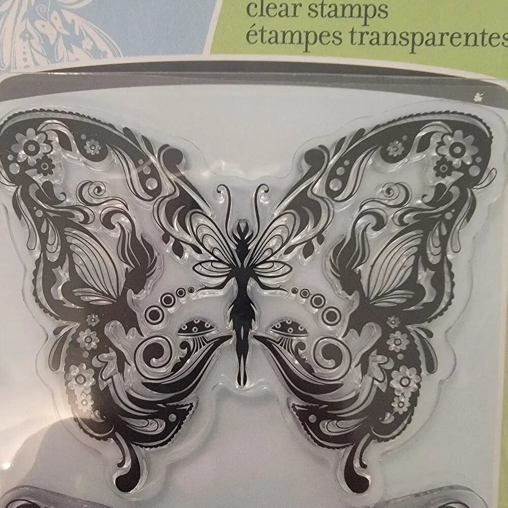 Inkadinkado Clear Stamps Birds, Butterflies & Flowers LOT of 3 Sets - 19 Stamps