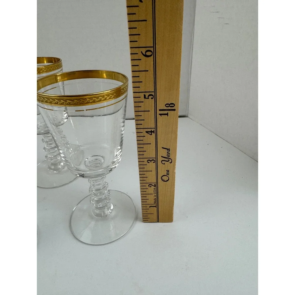 Tiffin-Franciscan Apollo Gold Encrusted Crystal Claret Wine Glasses Set of 4‎