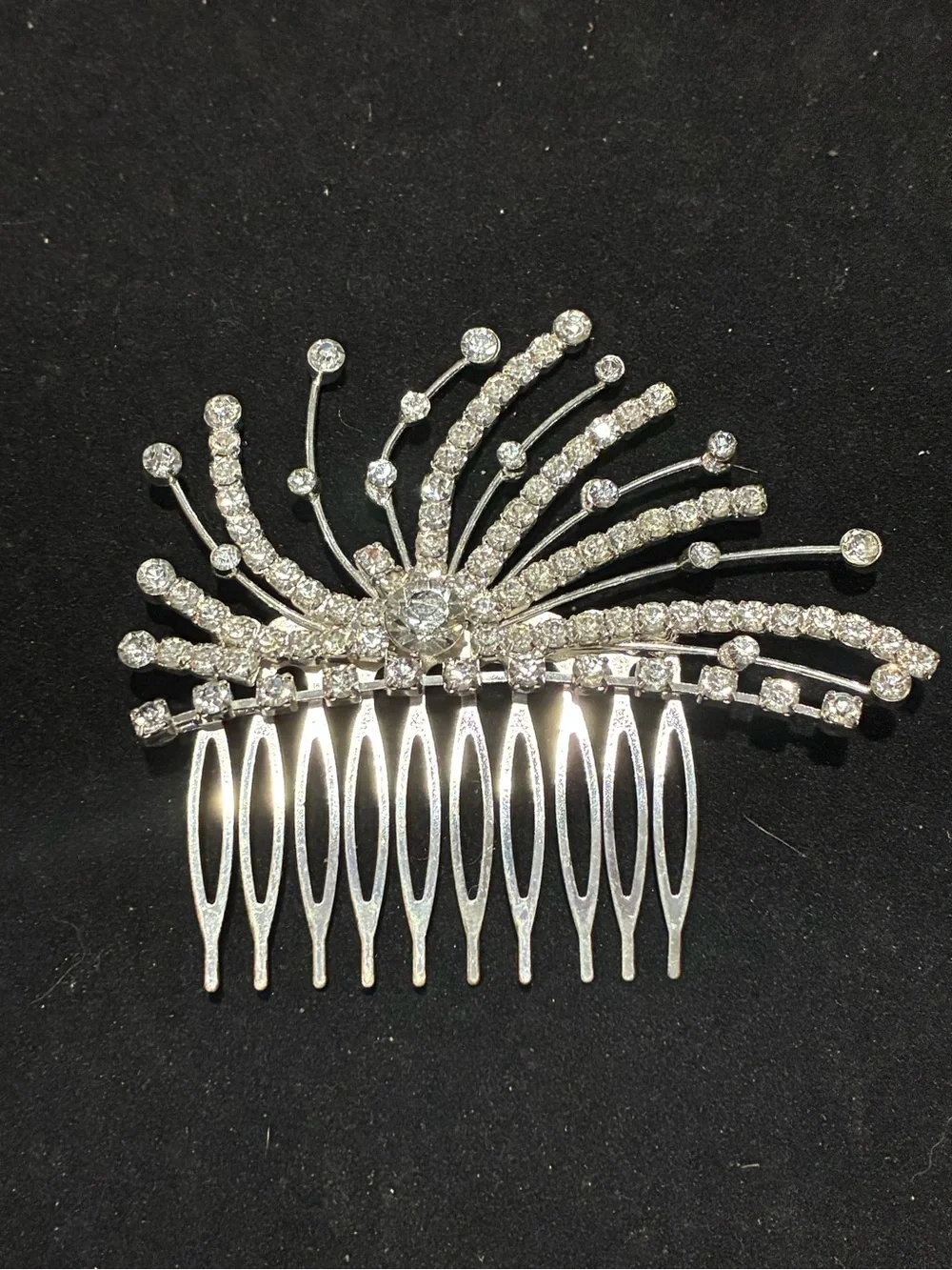 Vintage Mid Century Rhinestone Hair Comb