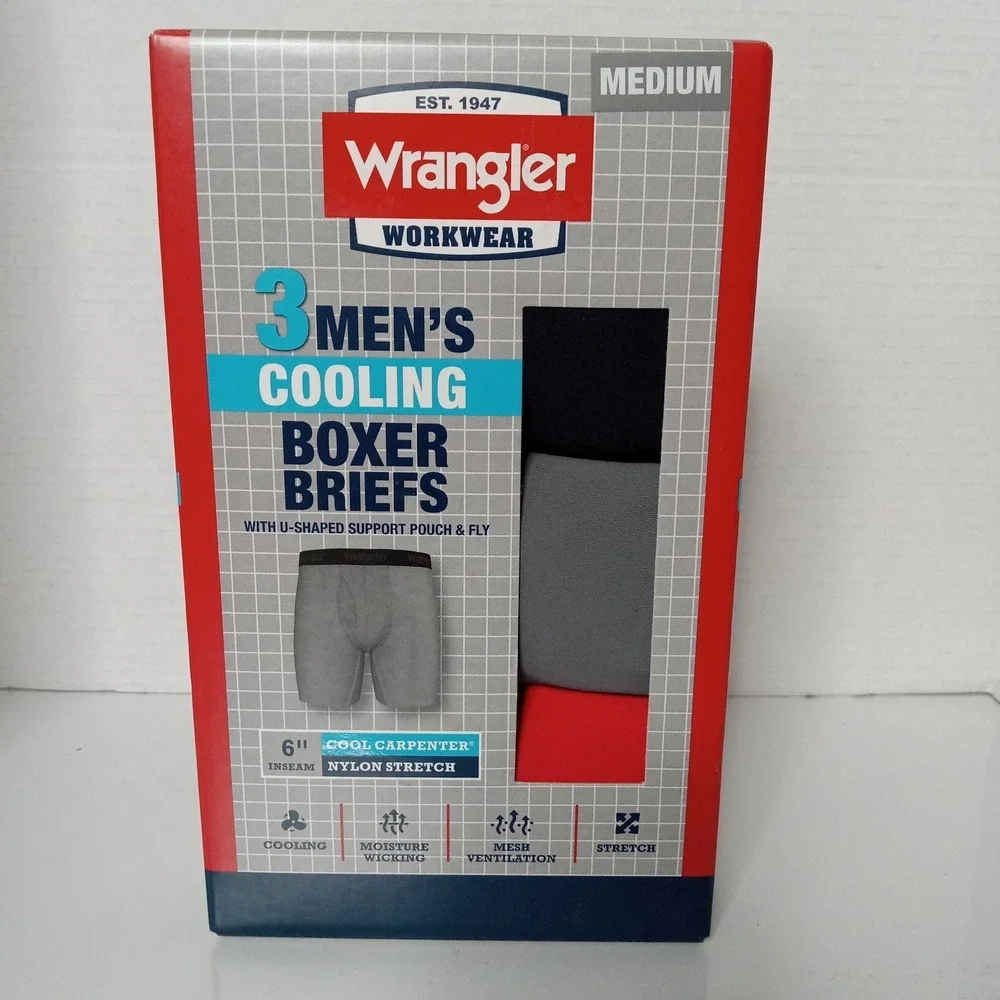 Wrangler Workwear Boxer Briefs‎ Men's Size M Medium Cooling 6