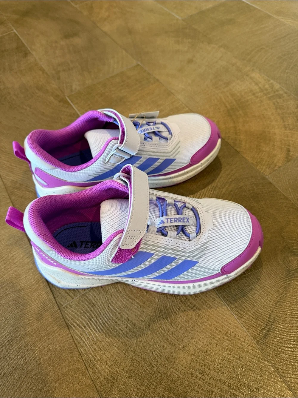 adidas Kids Pink & Lavender Velcro Trail Sneakers