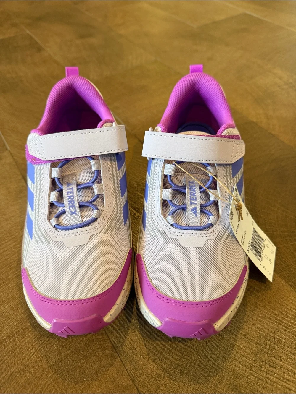adidas Kids Pink & Lavender Velcro Trail Sneakers
