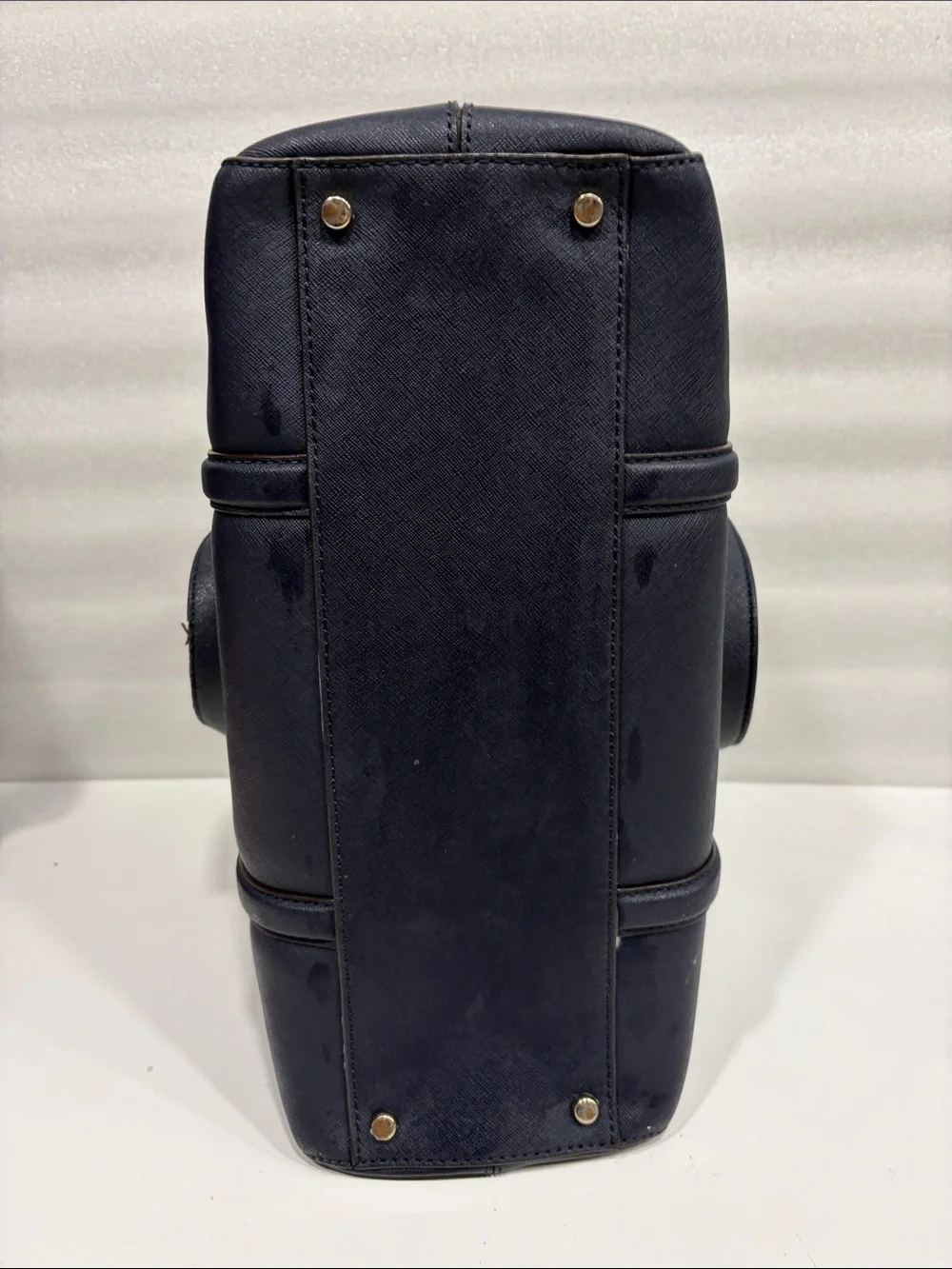 kate spade Navy Structured Satchel with Top Handles and Detachable Strap