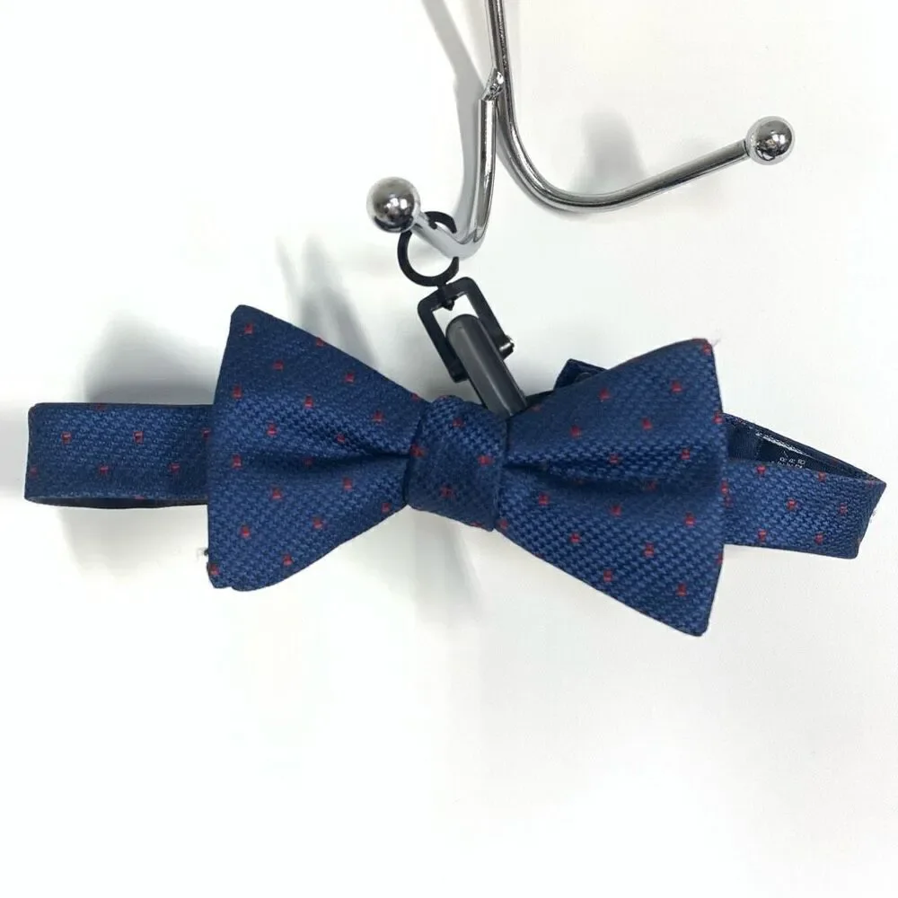 Stafford Navy blue red bow tie adjustable ￼