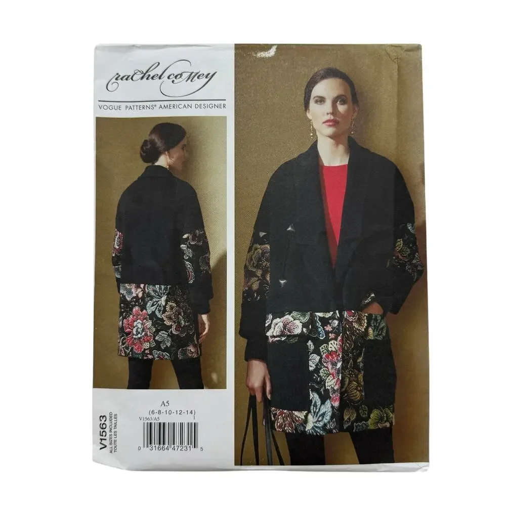 VOGUE Rachel Comey Jacket Pattern Uncut V1563 6/8/10/12/14 Pockets Contrast