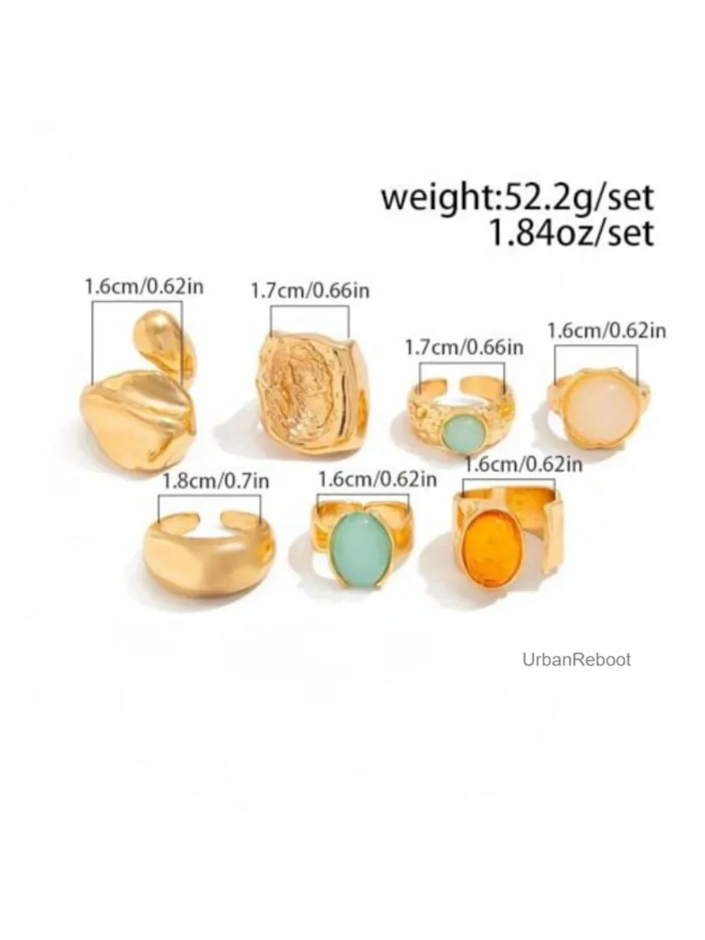 Chunky Gold Square Knuckle Ring Set Women Vintage Rhinestone Statement Stacking