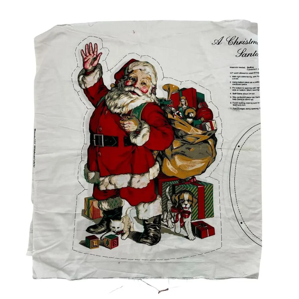 WAMSUTTA HALLMARK A Christmas Gathering Santa Claus Cut & Sew Holiday Craft