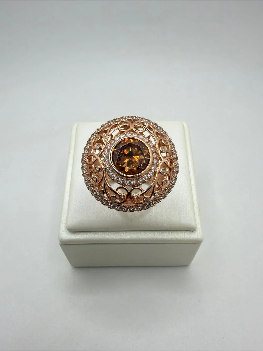 10mm faceted glass brown 