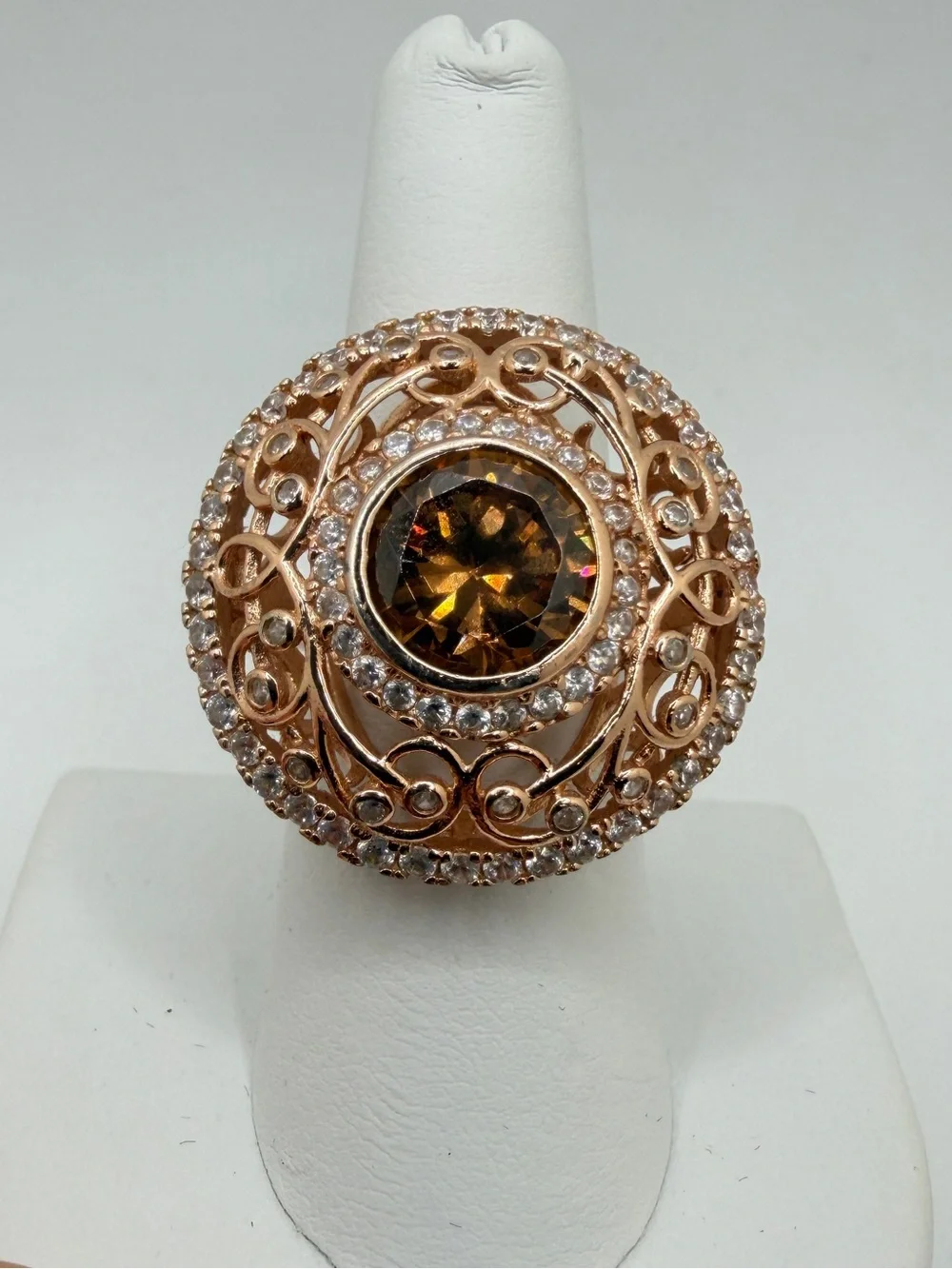 10mm faceted glass brown 