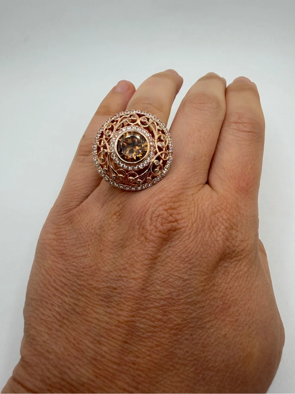 10mm faceted glass brown 