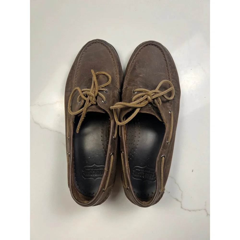 Thursday Boot Co Boat Shoes Mens Brown Leather Lug Sole Moccasin 12 571 42214