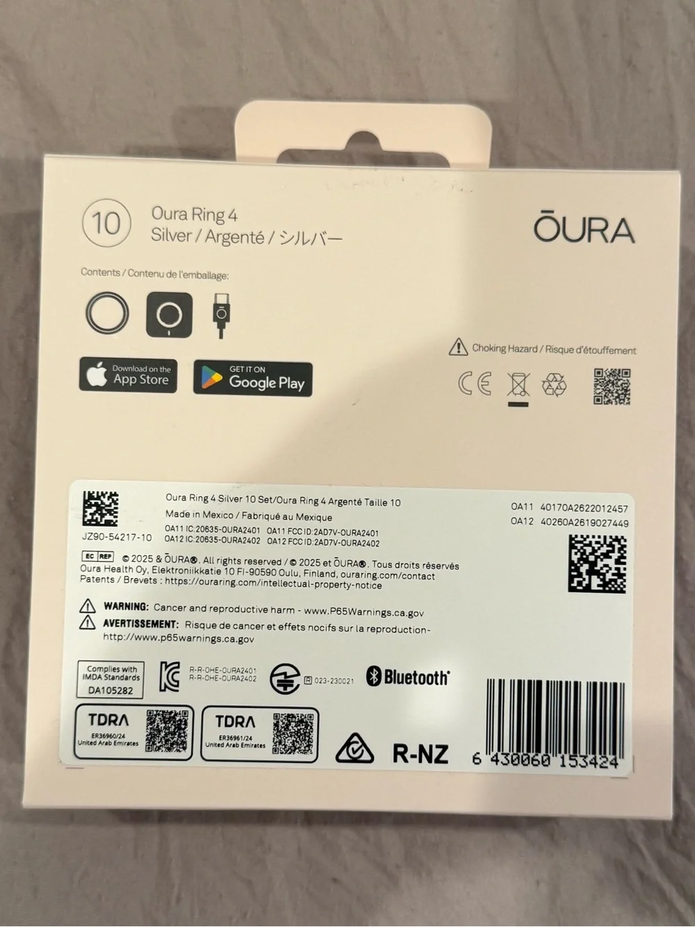 Oura ring silver