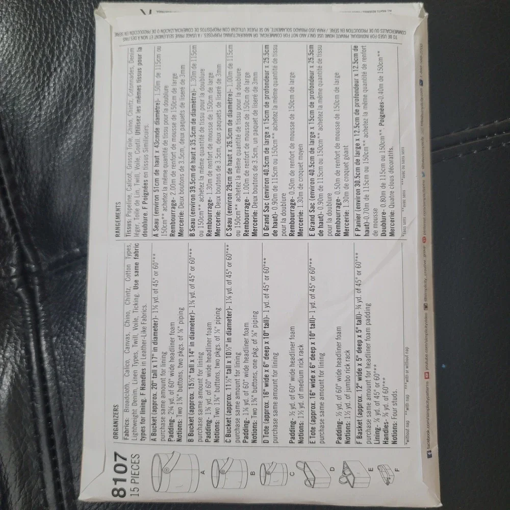 Simplicity 8107 sewing