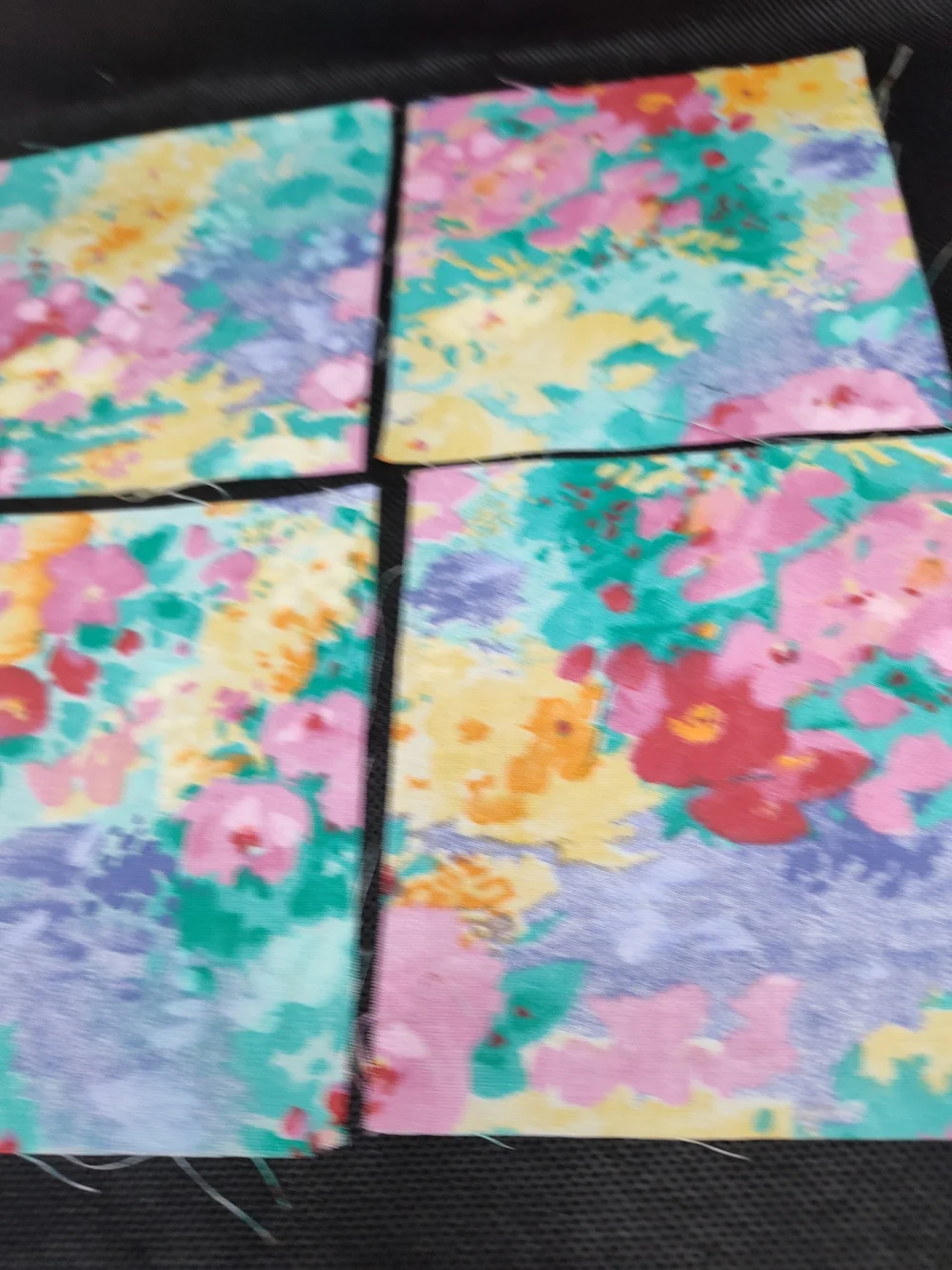 N/A floral panel red