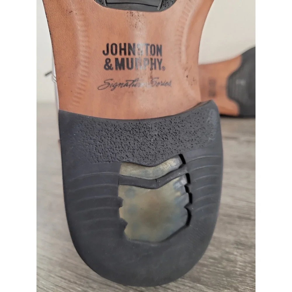 Johnston & Murphy Signature Series Cap Toe Derby Shoes Men's 10 M‎ Brown Leather