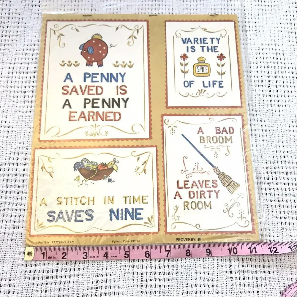 Decoupage Kit Paintin Patterns 1971 Proverbs III PP614 NEW DEAD STOCK 1970s