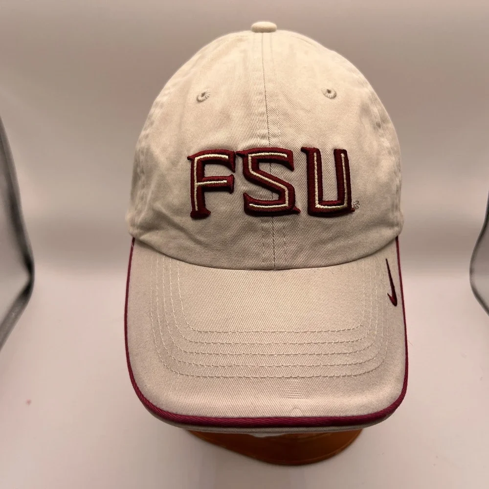 Nike Team FSU Florida State Seminoles Hat Tan Maroon Adjustable Cap 411942