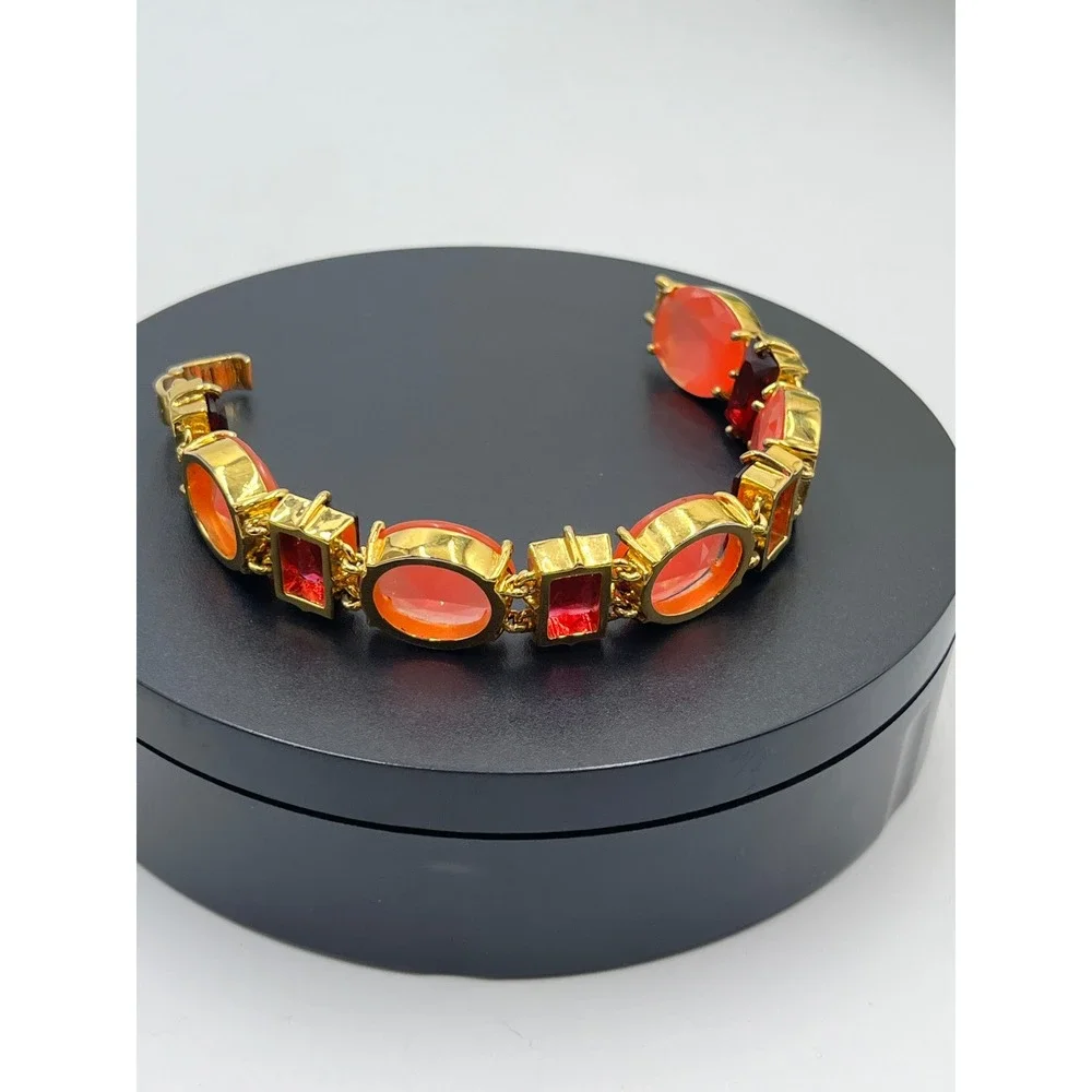 Kate Spade New York‎ Hancock Park Orange Red Rhinestone Bracelet