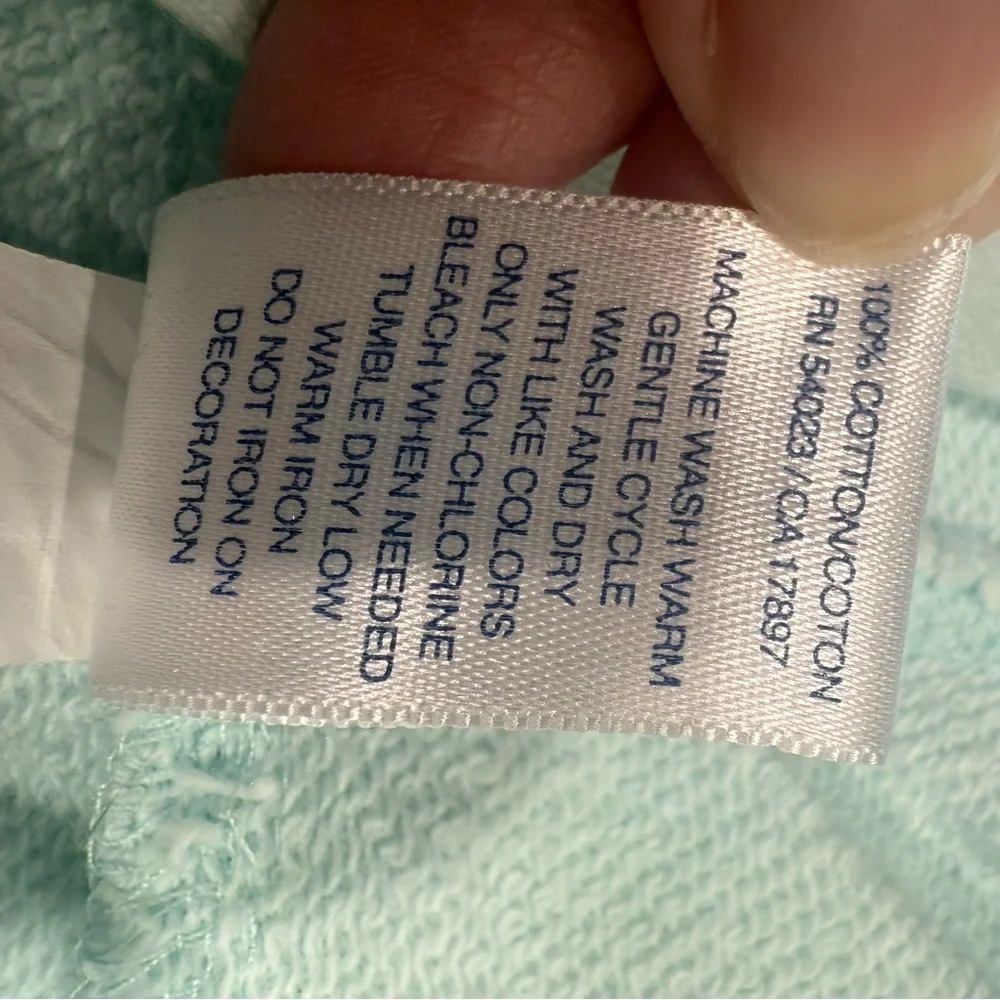 Y2K Old Navy Light Blue/Aqua Kids Hoodie with Pink Dolphin Size 12-18 Months