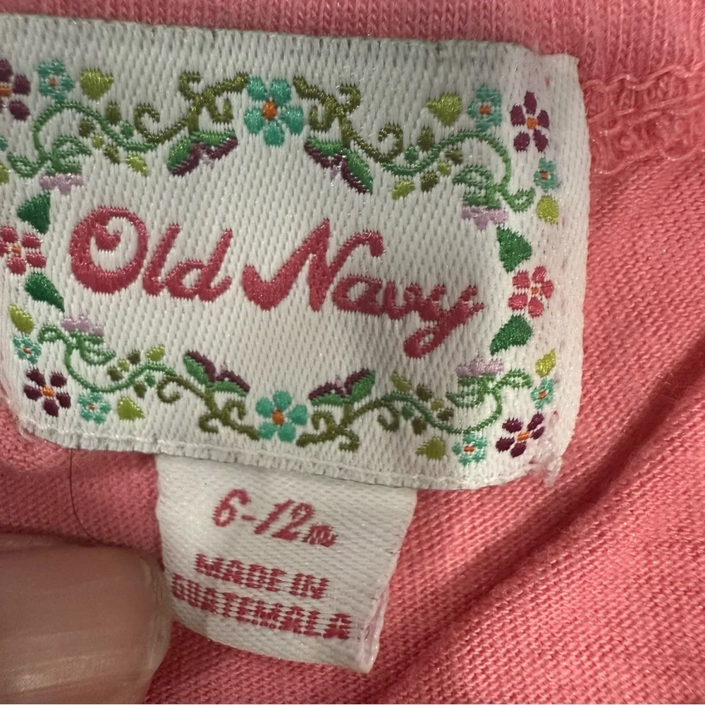 Old Navy Pink Floral Embroidered Top