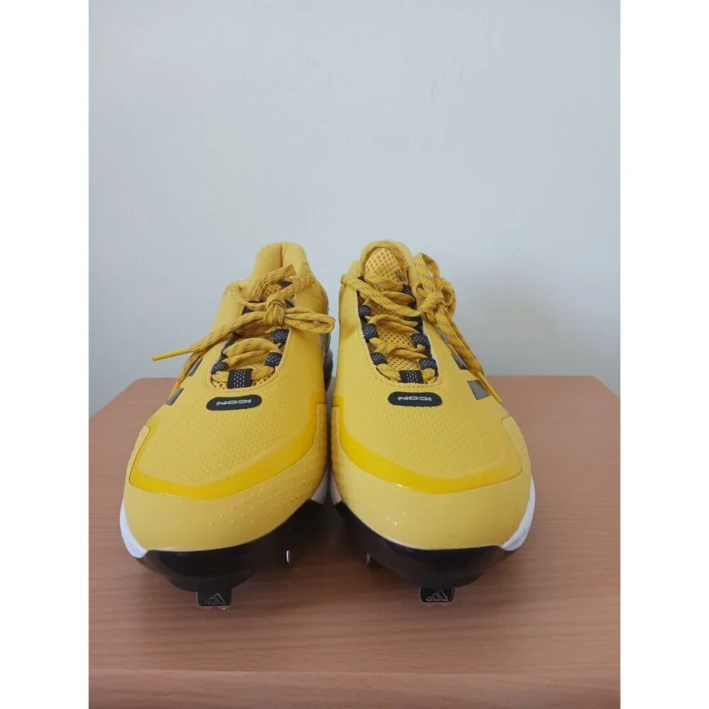 Adidas Icon 7 Metal‎ Baseball Cleats Mens Shoes Yellow Black GX5834 Size 14