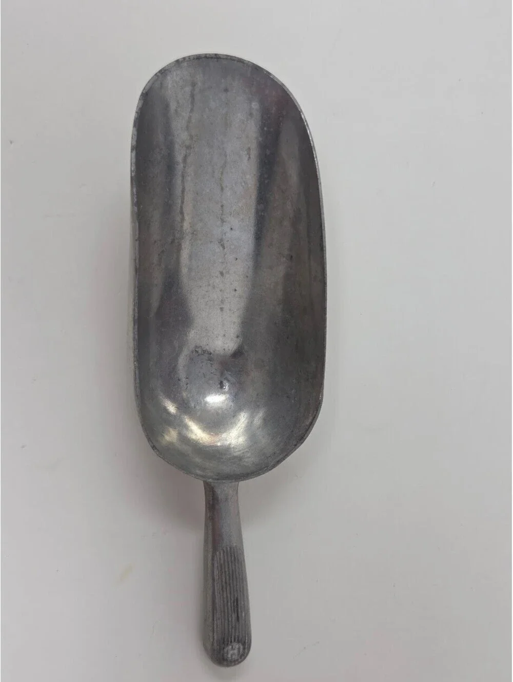 Vintage Hilton Hotel 12 x 6 Italy Aluminum Ice Scoop Ribbed Handle Hospitality