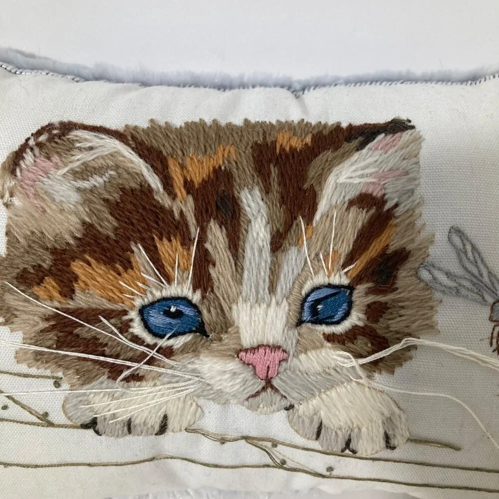Handmade crewel embroidered