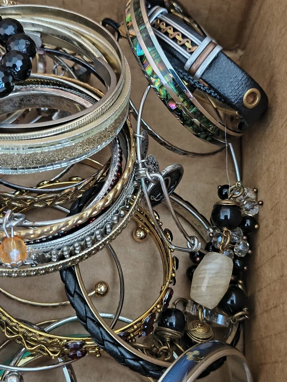 60 Bangle Bracelets For $30! Mixed Variety. All Wearable. Lot #3