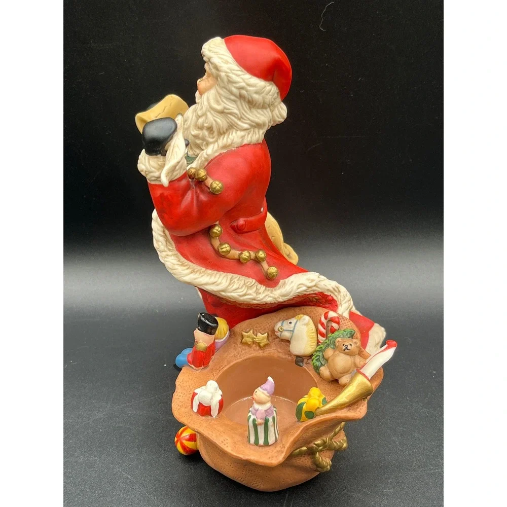 PartyLite Old World Santa Claus Figurine Tealight Holder Red Green P7262 Retired
