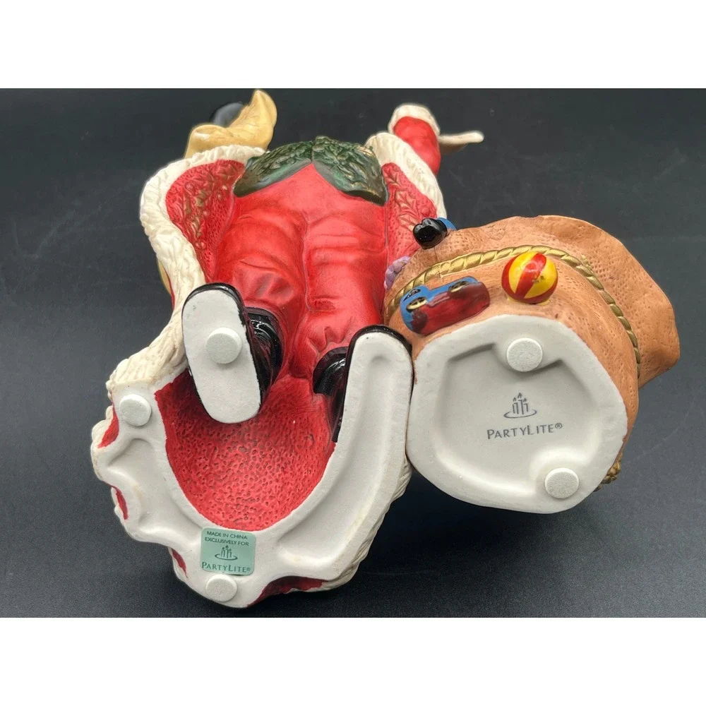 PartyLite Old World Santa Claus Figurine Tealight Holder Red Green P7262 Retired