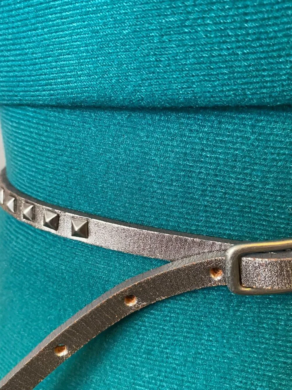 Silver Studded Skinny Belt