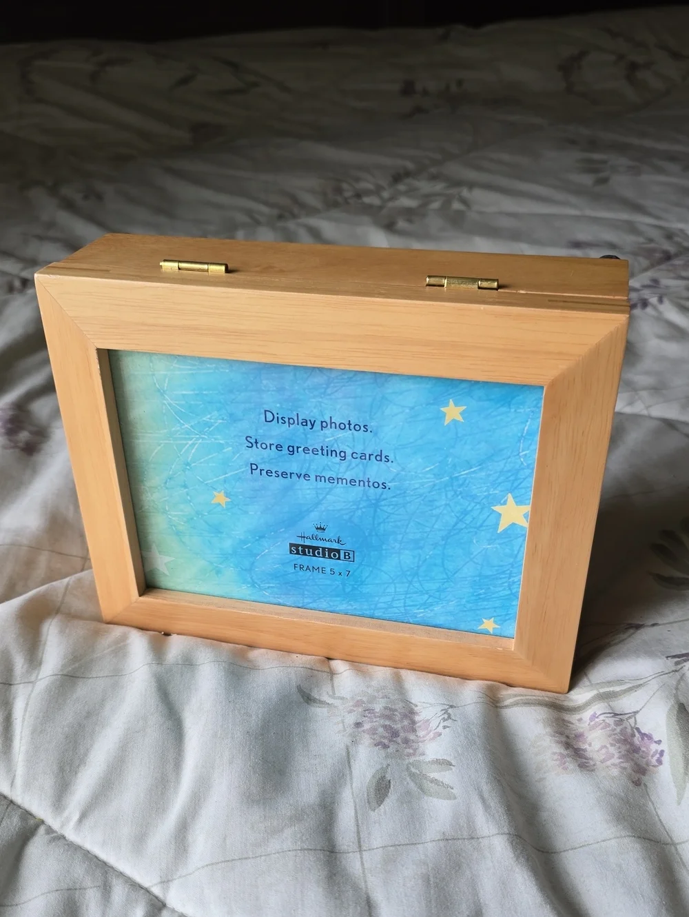 Hallmark Studio B Light Wood Photo Keepsake Box, Natural Wood