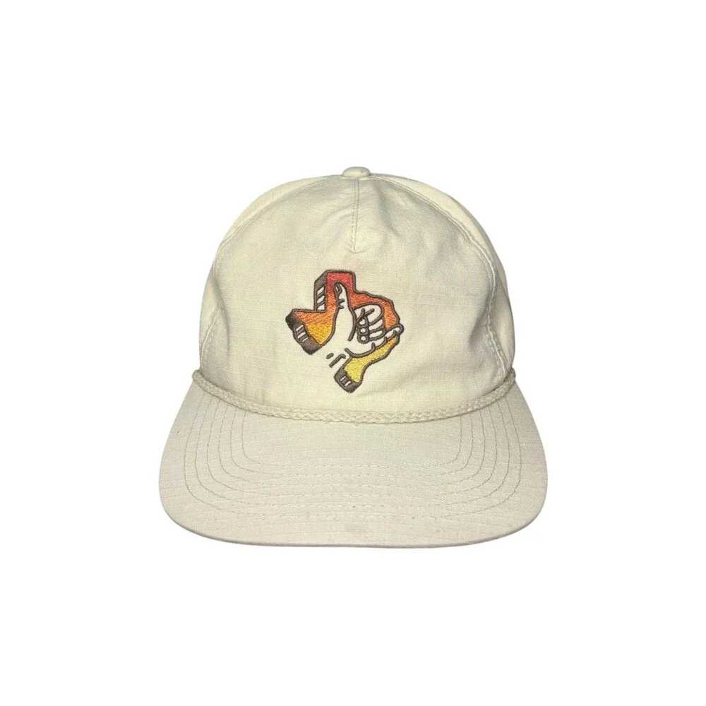 Howler Bros Beige ‘’Texas Shaka Graphic’’ OSFA Rope Snapback Hat